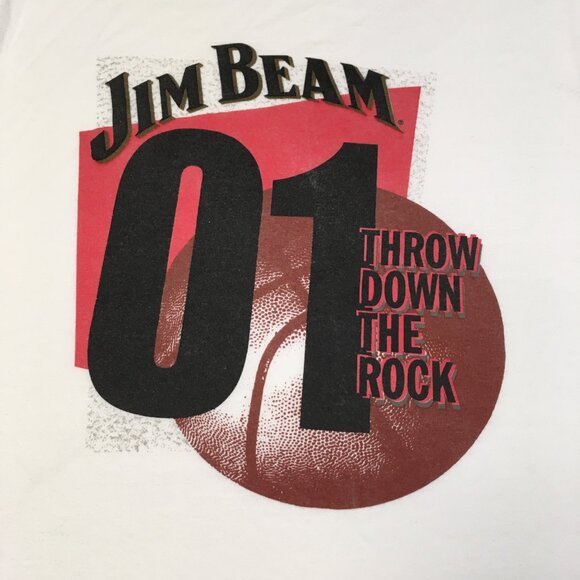 Vintage 2001 XL Jim Beam Throw Down the Rock Promo Sleeveless Basketball Tee - Picture 2 of 8